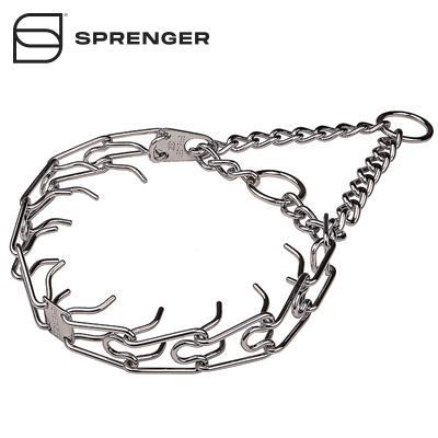 Chrome Plated Pinch Prong Collar with Center-Plate and Assembly Chain (4 mm x 25 in) Herm Sprenger