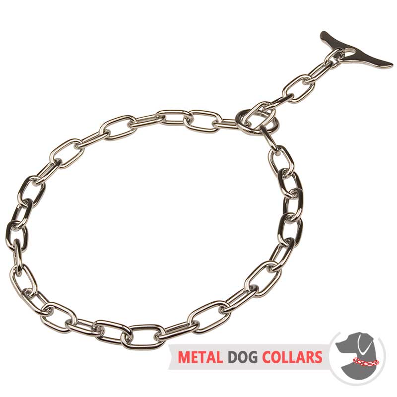 Fur Saver Dog Collar with Toggle Choke Chain Training Collar [HS6