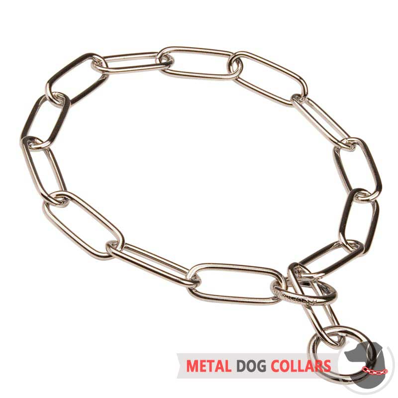 Fur Saver Choke Dog Collar Chromium Plated 4mm Wide [HS8 ...
