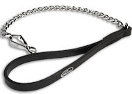 Exclusive HS dog lead with leather handle (Made in Germany) Exclusive HS dog lead with leather handle (Made in Germany)