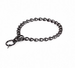 Black Stainless Steel Dog Choke Collar - (1/6 inch) - 4.0mm wire diameter