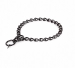 Black Stainless Steel Dog Choke Collar - 1/6 inch (4 mm) wire diameter