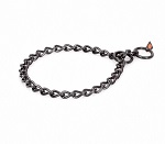 Black Stainless Steel Dog Choke Collar - 1/6 inch (4 mm) wire diameter