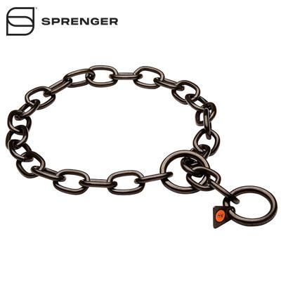 Black Stainless Steel Medium Sized Link Chain Collar - 4.0 mm