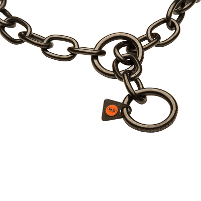 Black Stainless Steel Medium Sized Link Chain Collar - 4.0 mm