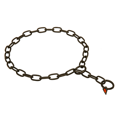 Black Stainless Steel Medium Sized Link Chain Collar - 3.0mm