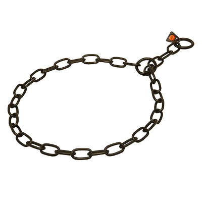 Black Stainless Steel Medium Sized Link Chain Collar - 3.0mm