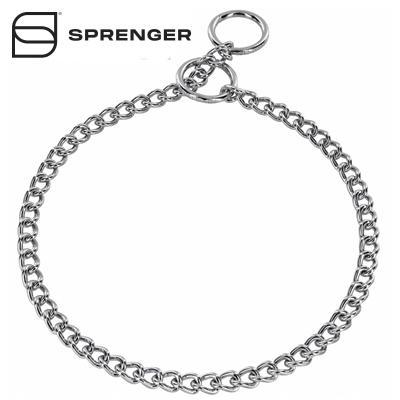 Chrome Plated Narrow Short Link Chain Collar with Round Chain - 3.0 mm