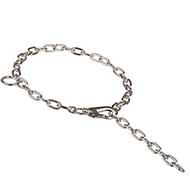 Fur Saver Dog Collar with Snap Hook - Choke Dog Collar Steel Chrome Plated Fur Saver Dog Collar with Snap Hook - Choke Dog Collar Steel Chrome Plated
