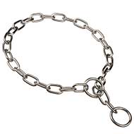 Choke Fur Saver Dog Collar - Chrome Plated Steel Width 3.4mm Choke Fur Saver Dog Collar - Chrome Plated Steel Width 3.4mm