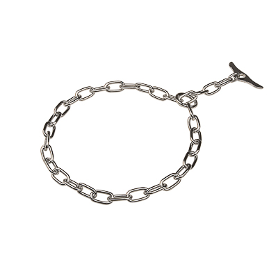 Chrome Plated Medium Sized Link Chain Collar with Toggle - 3.4mm