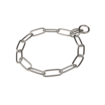 Chrome Plated Long Link Chain Collar - 4.0mm