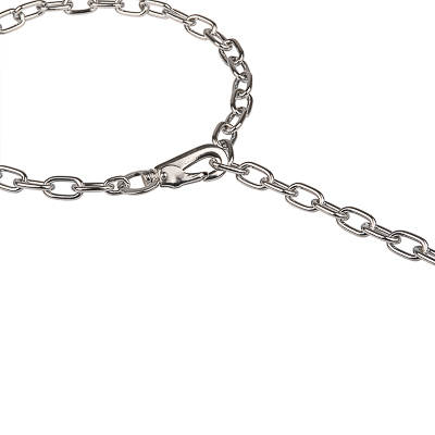 Chrome Plated Medium Sized Link Chain Collar with Snap Hook - 3.0 mm