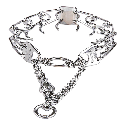 Chrome Plated Prong Collar with Swivel and Quick Release Snap Hook (2.25mm x 16 in) Herm Sprenger