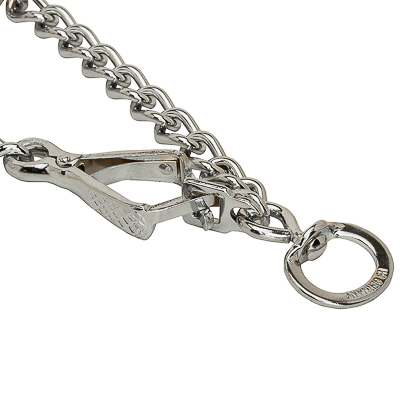 Chrome Plated Prong Collar with Swivel and Quick Release Snap Hook (2.25mm x 16 in) Herm Sprenger