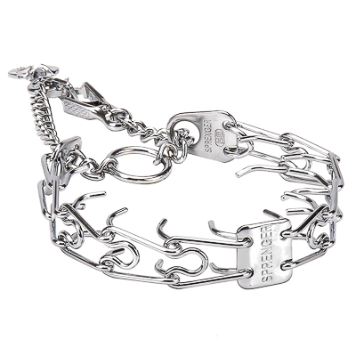 Chrome Plated Dog Pinch Prong Collar with a Swivel and a Small Quick Release Snap Hook (3 mm x 21 ⅗ in) Herm Sprenger