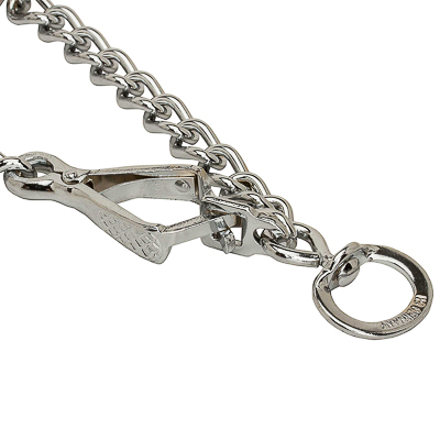 Chrome Plated Dog Pinch Prong Collar with a Swivel and a Small Quick Release Snap Hook (3 mm x 21 ⅗ in) Herm Sprenger