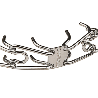 Chrome Plated Pinch Prong Collar with Center-Plate and Assembly Chain (4 mm x 25 in) Herm Sprenger