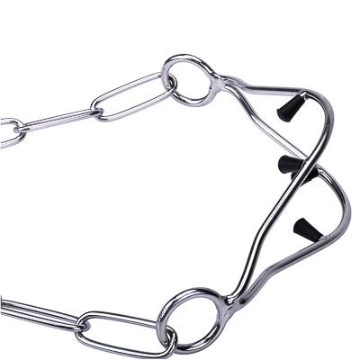 Stainless Steel Dog Show Collar with Plastic Capped Prongs - 3.0mm