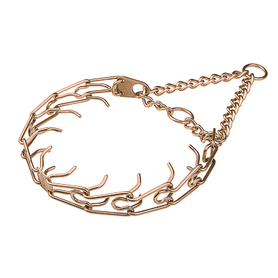 Curogan Pinch Prong Collar with Center Plate and Assembly Chain (4.0mm x 25 inches)