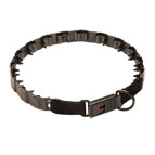 Black stainless steel neck tech dog pinch collar Black stainless steel neck tech dog pinch collar