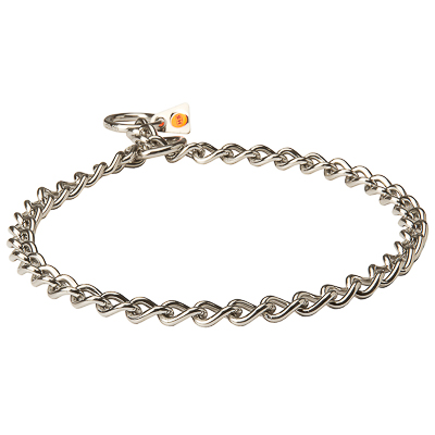 Stainless Steel Short Link Chain Collar with Round Chain - 3.0 mm