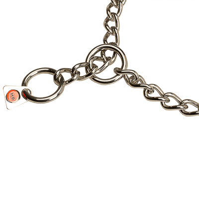 Stainless Steel Short Link Chain Collar with Round Chain - 3.0 mm