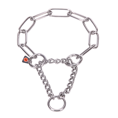 Stainless Steel Long Link Chain Collar with Limited Traction Effect - (4.0 mm)