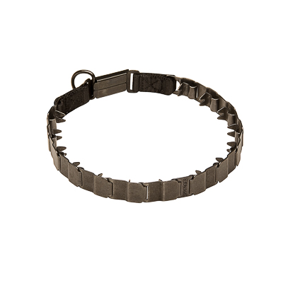 Herm Sprenger Neck Tech collar of Black Stainless Steel - 19 inches (48 cm)