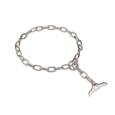 Chrome Plated Chain Collar with Flat Chain and Toggle - 3.0 mm