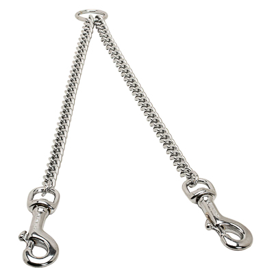 Chrome Plated Coupler Leash for 2 Dogs - 3 mm