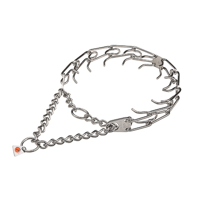 Stainless Steel Herm Sprenger Pinch Collar with Center-Plate and Assembly Chain (4 mm x 25 inches)