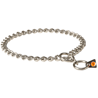 Stainless Steel Short Link Chain Collar with Round Chain - 1/9 inches (3.0mm)