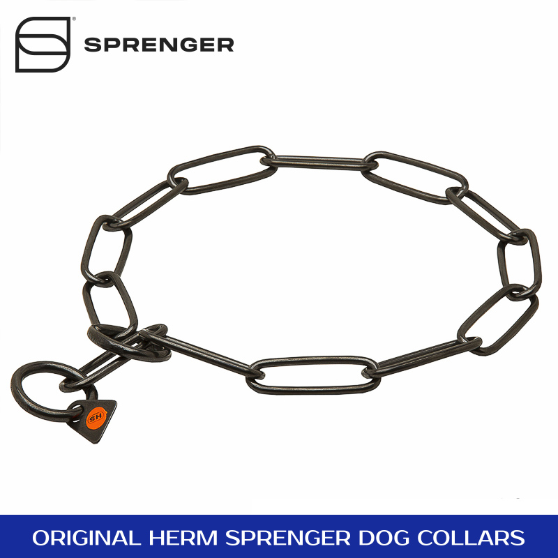 Herm Sprenger Black Stainless Steel Chain Collar - 4.0 mm