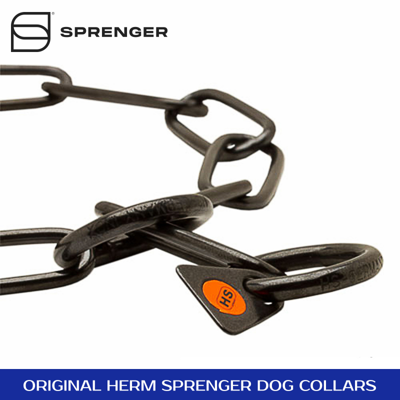 Black Stainless Steel Chain Collar with Long Links 3.0 mm HS69
