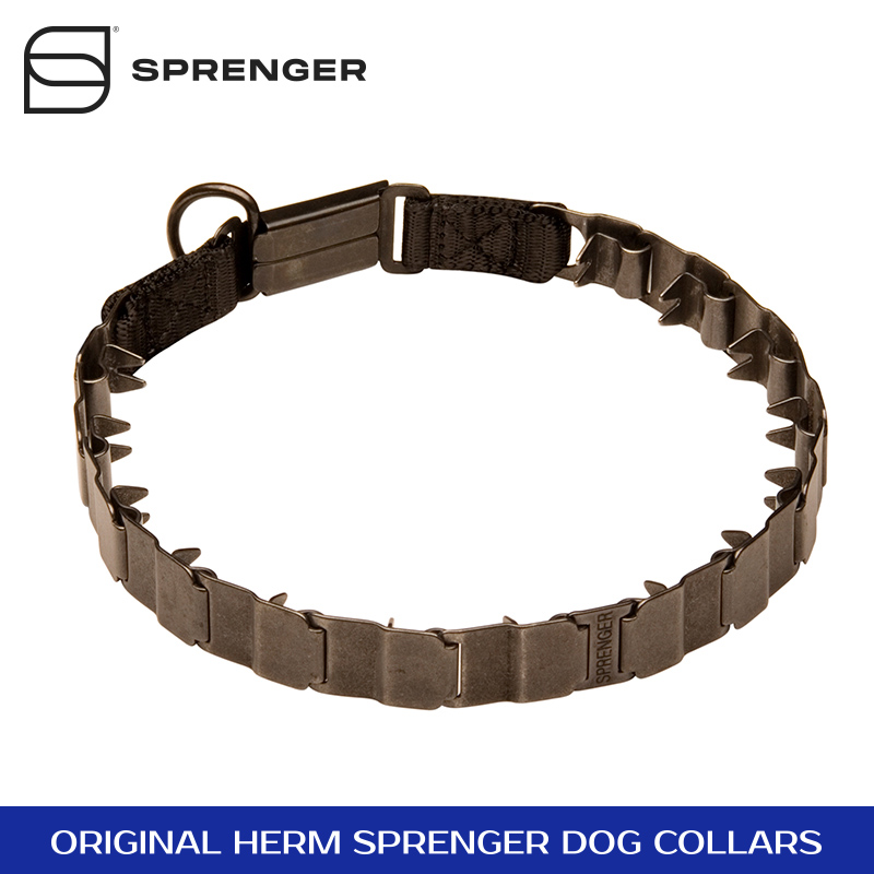 Dark Force Black Stainless Steel Neck Tech SPORT Dog Collar 19 inches