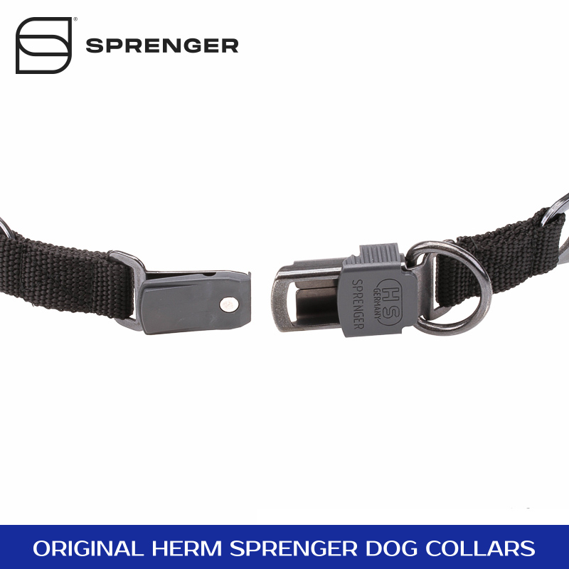 Black Stainless Steel Pinch Prong Collar with CenterPlate and Click