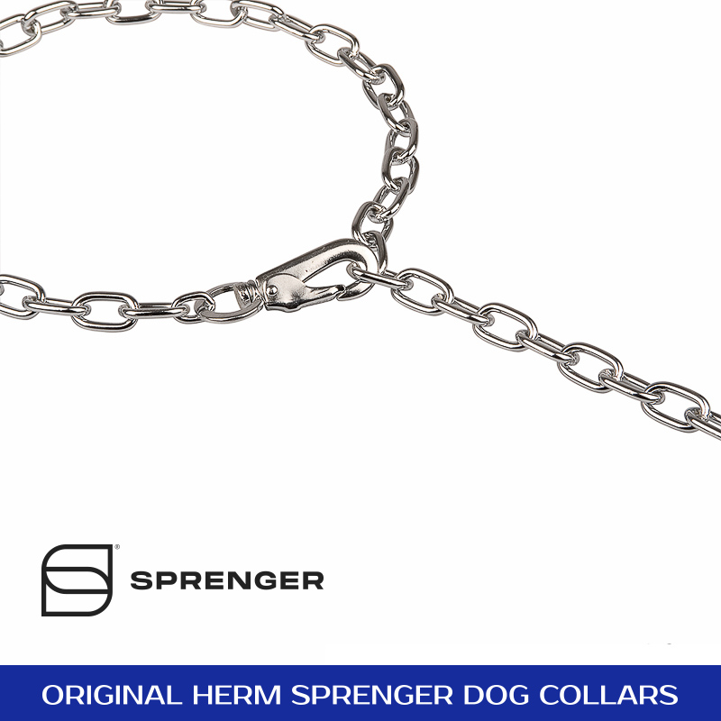 Chrome Plated Medium Sized Link Chain Collar with Snap Hook - 3.0 mm