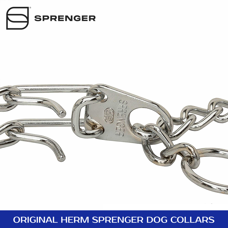 Chrome Plated Prong Collar with Swivel and Quick Release Snap Hook (4 mm x 25 in) Herm Sprenger