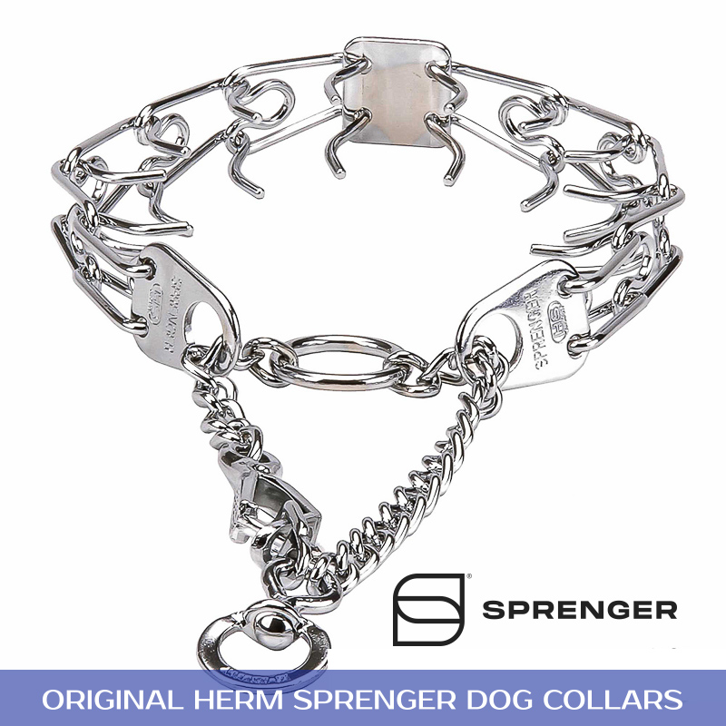 Herm Sprenger Pinch Prong Dog Collar with Quick Release Snap Hook and Swivel