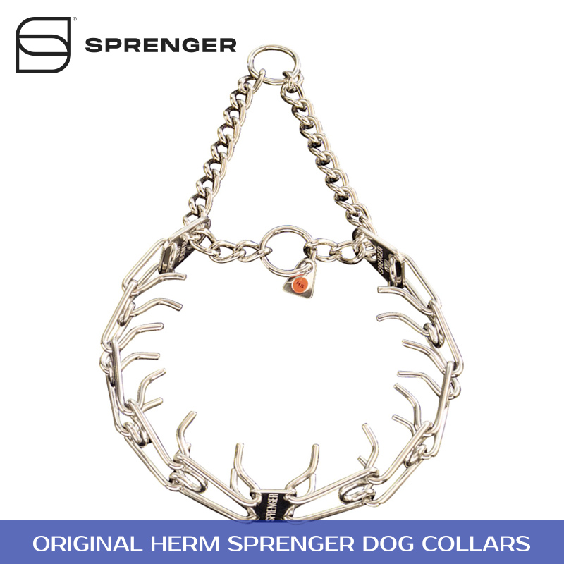 Stainless Steel Pinch Prong Collar with Center-Plate and Assembly