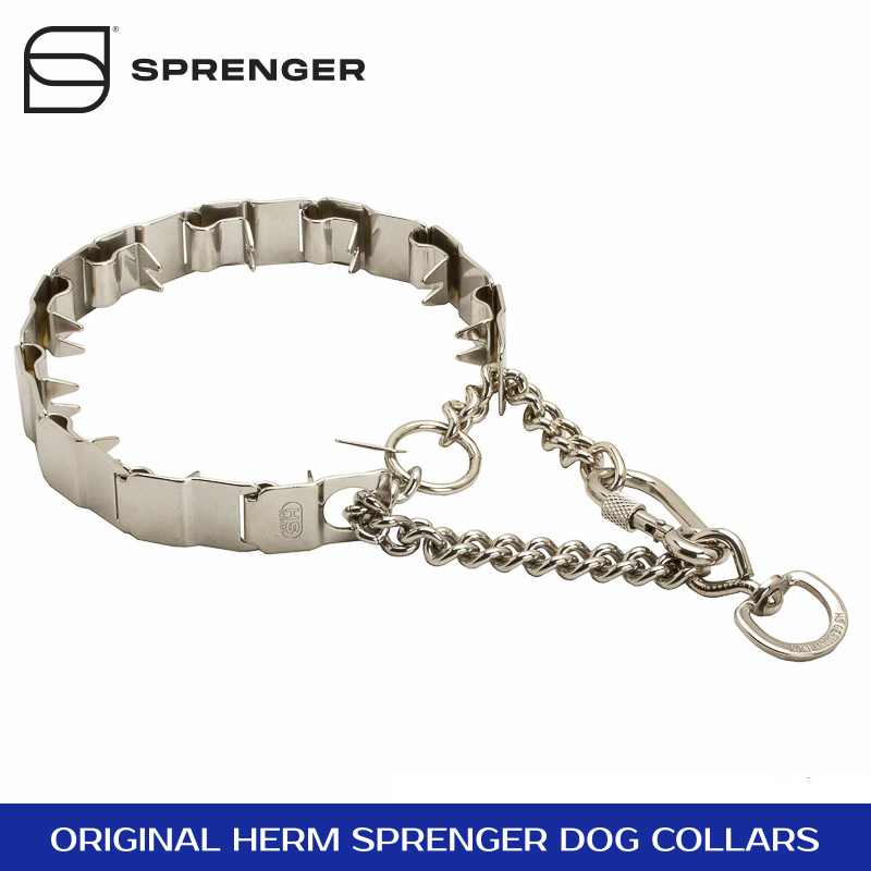 "Sport Master" Stainless Steel Neck Tech SPORT Dog Collar - 19 inches (48 cm) long